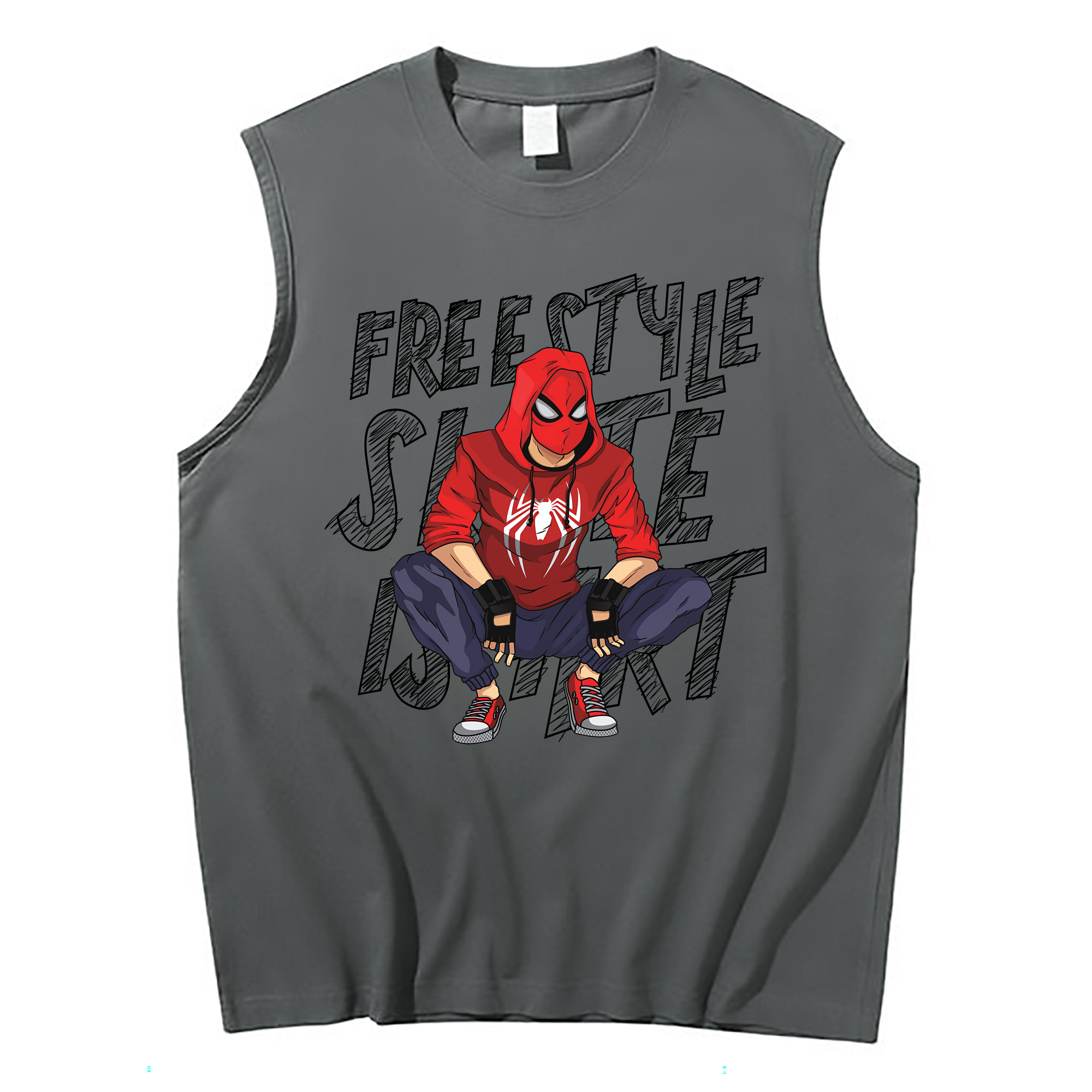 （画像用） Spider Man スパイダーマン コットン100％タンクトップ（フロントプリント）